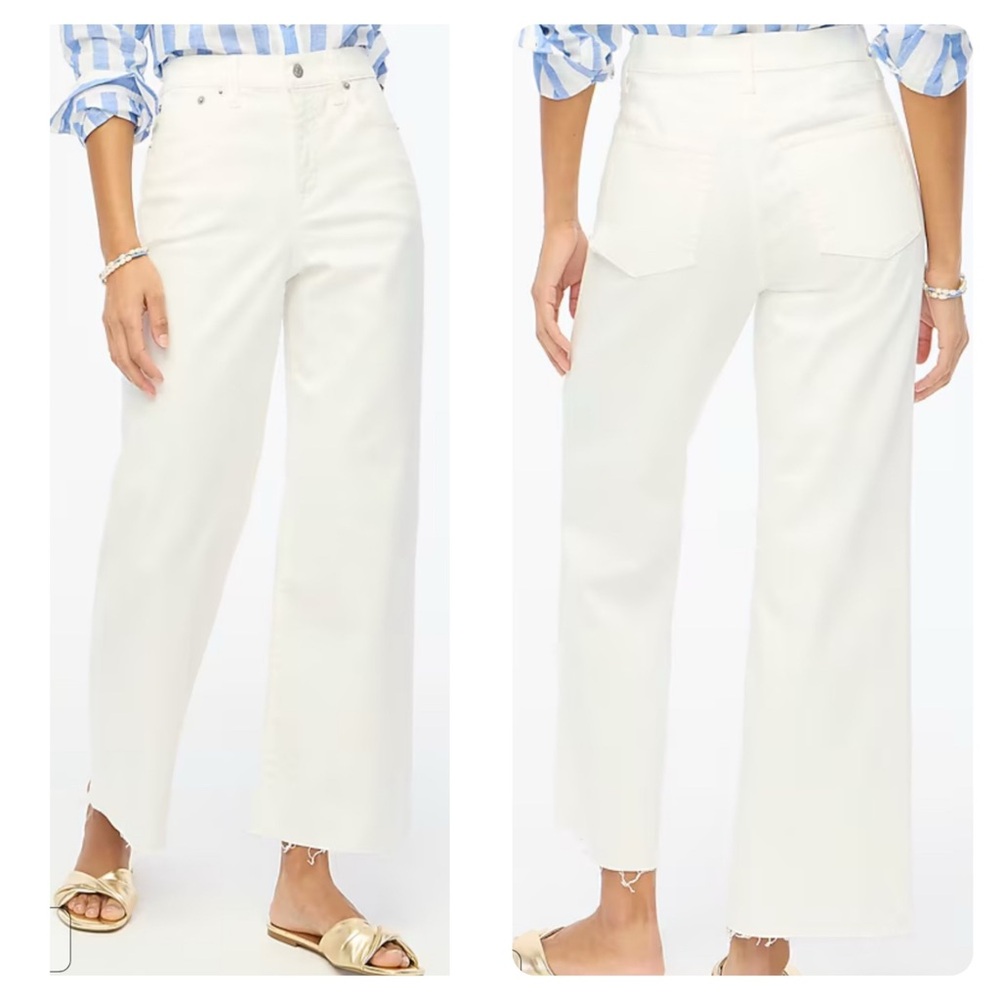 J. Crew Factory Wide-Leg Cropped Jean in All Day Stretch